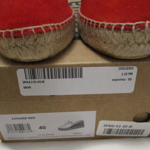 NEW JUTELIA Suede Wedge Espadrilles Slip On US 9 - 9.5 EU 40 New in Box - Picture 5 of 10